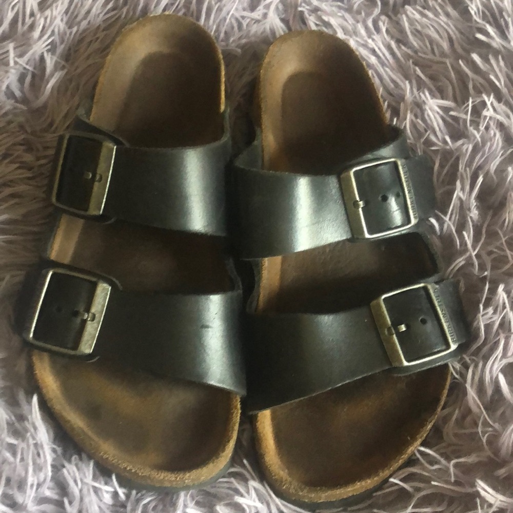Black leather Birkenstock sandals